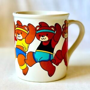 2/$10 - Vintage Retro Mug with colorful Work Out/Jazzercise Bears